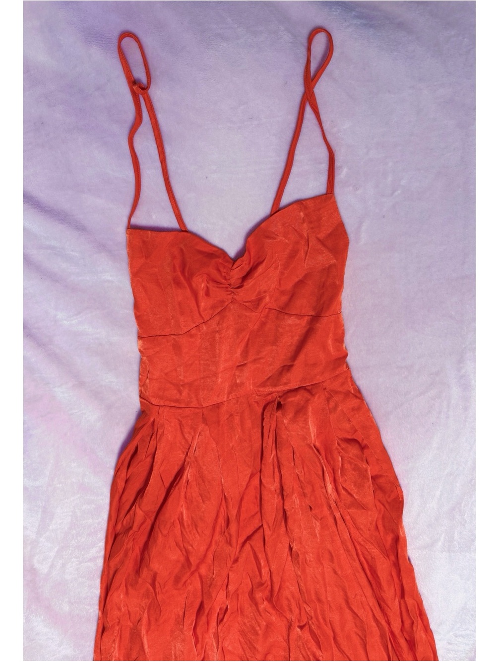 Fiery orange summer maxi dress